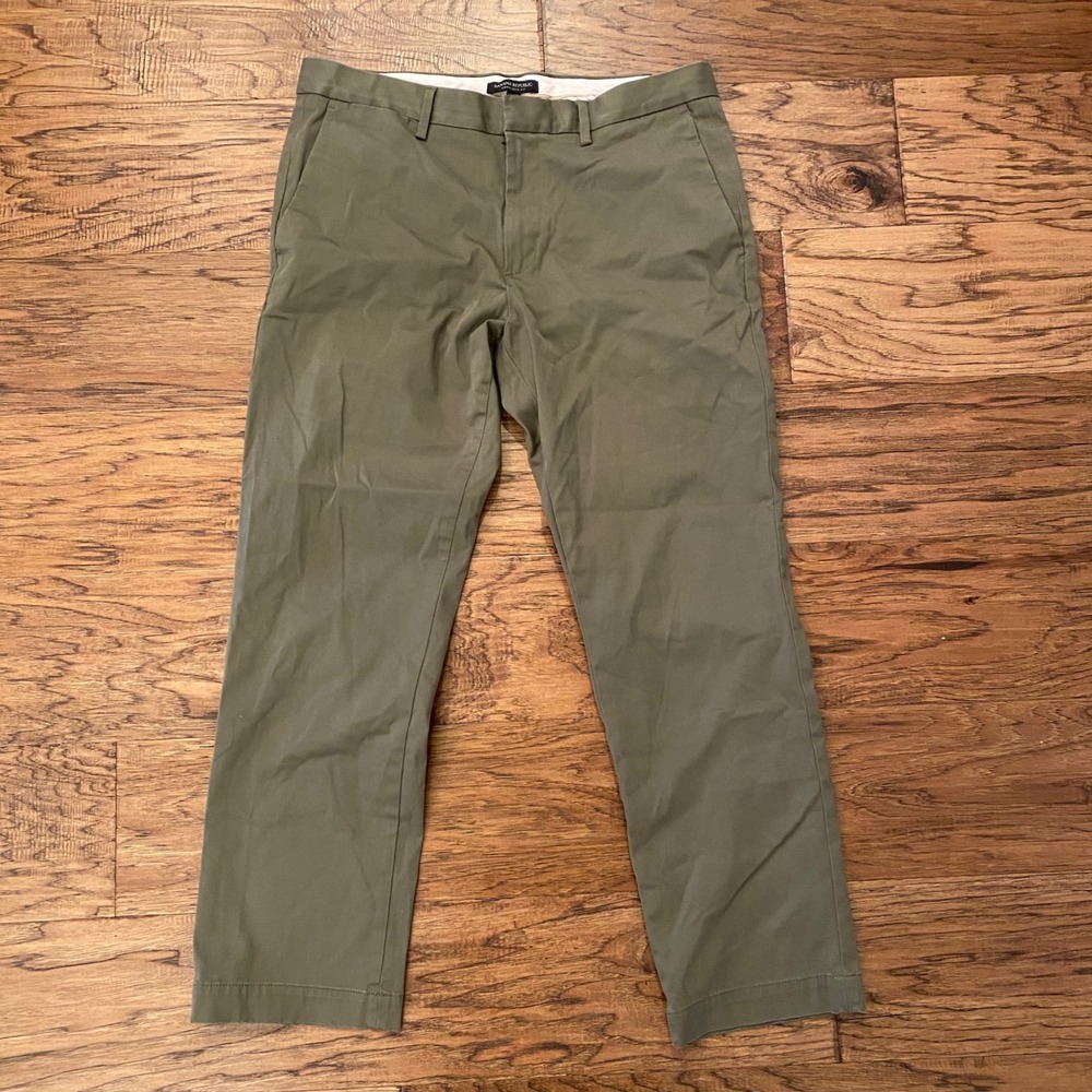 Banana Republic Aiden Slim Fit Chinos Mens 34x30 Olive Green Cotton Twill Pants